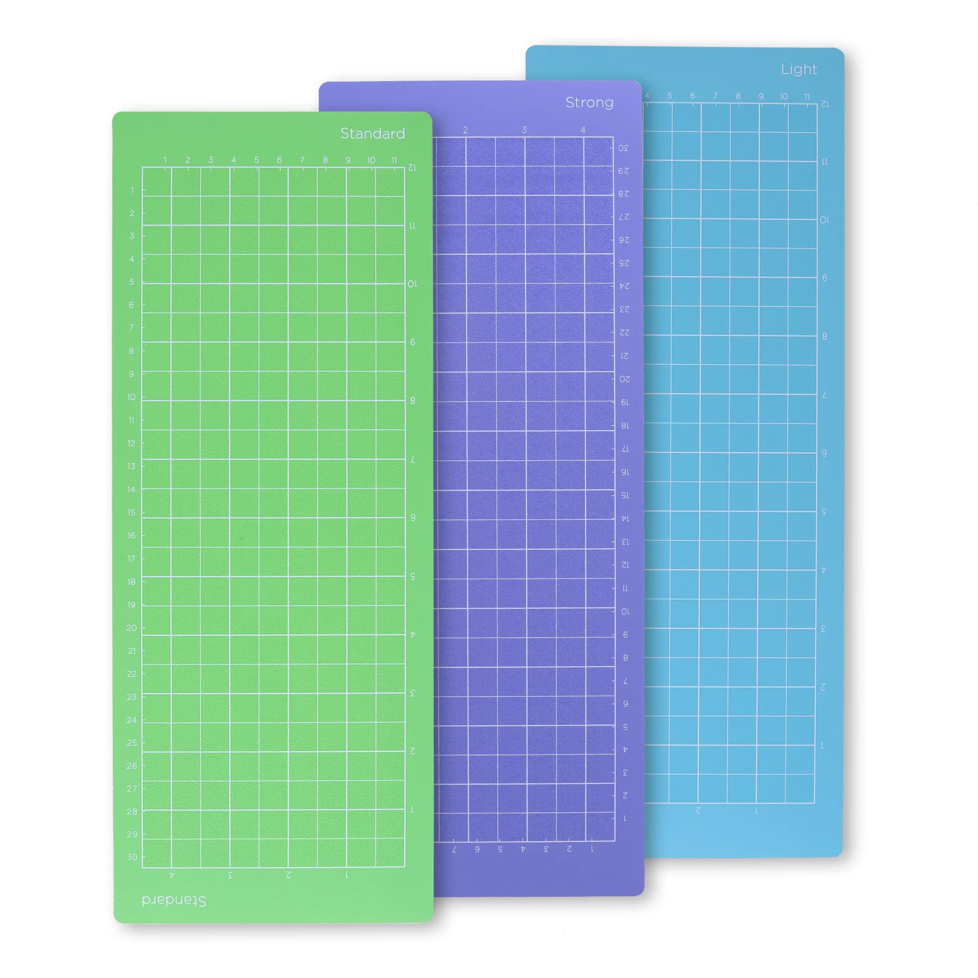 Cricut Joy kompatible Schneidematten 11,4 × 30,5 cm – 3er Set Light, Standard & Strong Grip