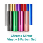 Cricut-kompatible Plotter Spiegel-Vinyl Folien 30,5 × 30,5 cm – 9er Farben Set Metallic Permanent