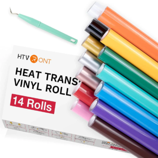Cricut-kompatibel Plotter Folien HTV 30 x 90 cm – 14er Set Flexfolie Bunt