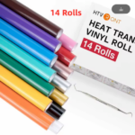 Cricut-kompatibles HTV Flexfolien Set – 14 Rollen 30 × 90 cm für Plotter Textildesign