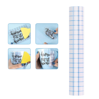 Cricut-kompatibel Plotter Transferfolie 30,5 cm x 15 m – Transparent mit Ausrichtungsgitter