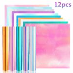 Cricut-kompatibel Plotter Holographic Klebevinyl 12 Bögen 30,5 x 30,5 cm – Hologramm Effekt Vinyl