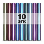 Cricut-kompatibel Plotter Chameleon PU Wärmeübertragungsfolie 30 × 30 cm – 10er Set Farbwechsel HTV