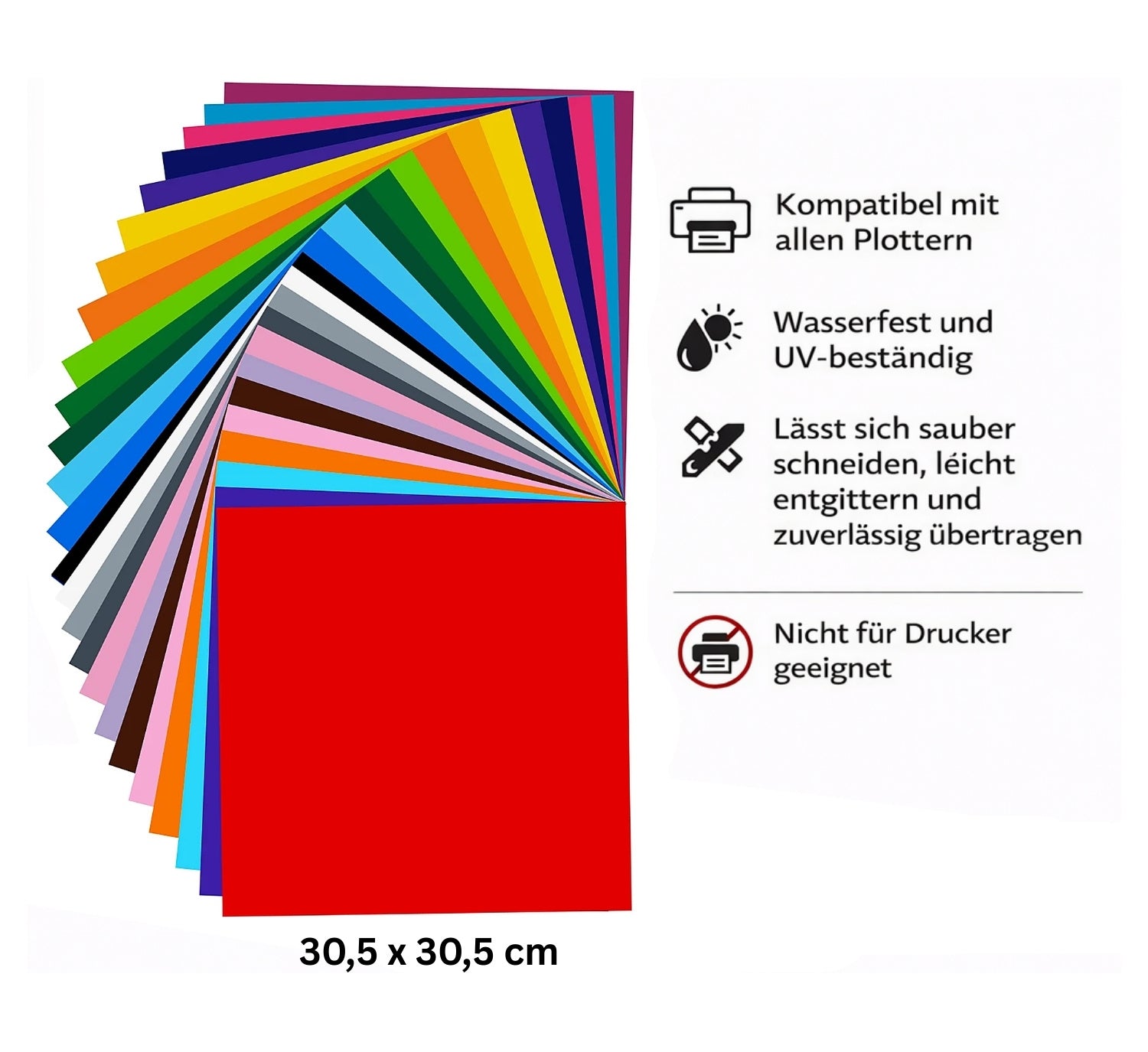 Cricut-kompatibel Plotter Permanent Vinyl Folien 30,5 × 30,5 cm – 40er Set – Bild 2