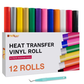 Silhouette-kompatibel Bügelfolie 12 Rollen 30 × 150 cm – HTV Flexfolie Set