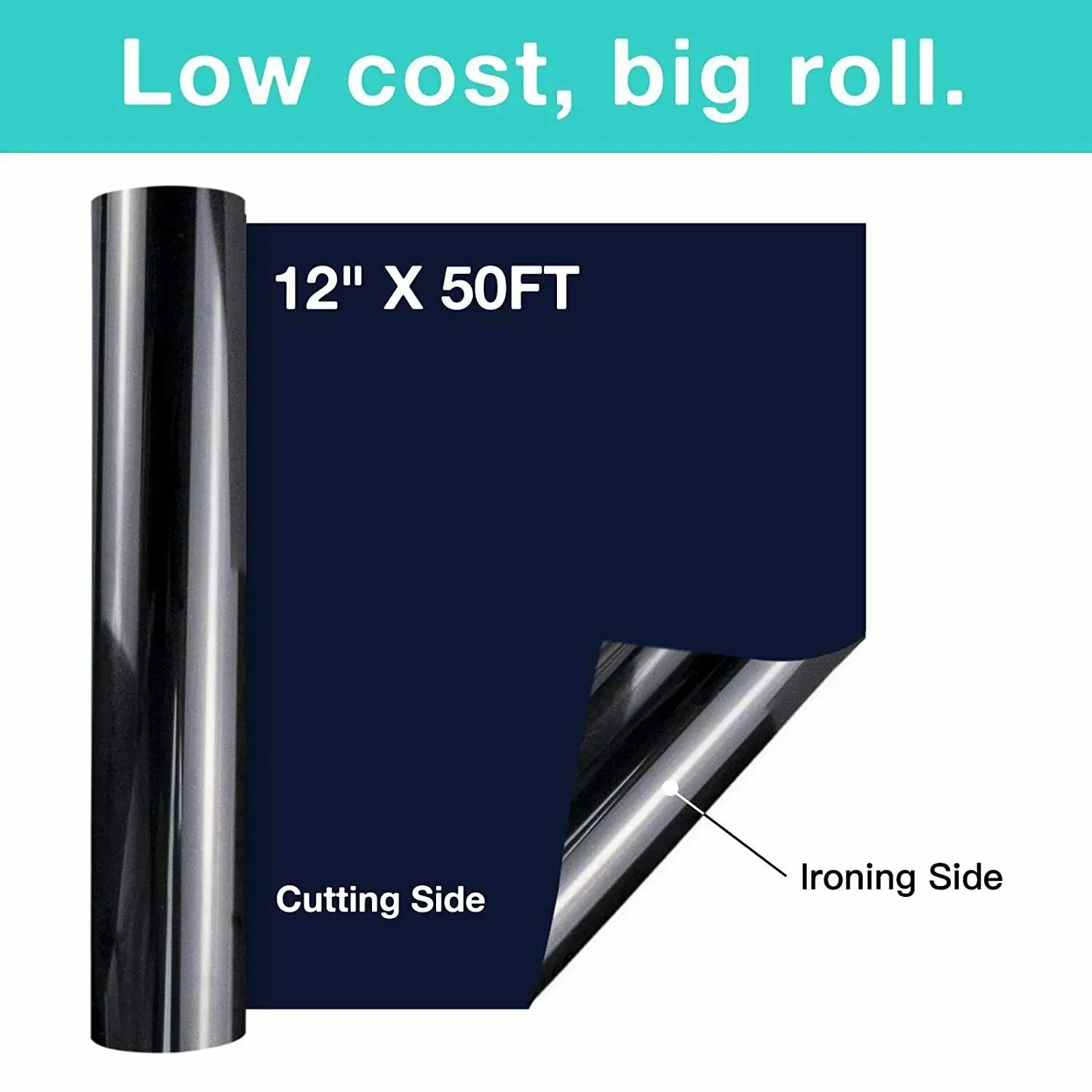 Cricut-kompatibel Plotter HTV Bügelfolie 30 cm x 30 m – 15 m Weiß + 15 m Schwarz PU Flexfolie für Textildruck – Bild 2