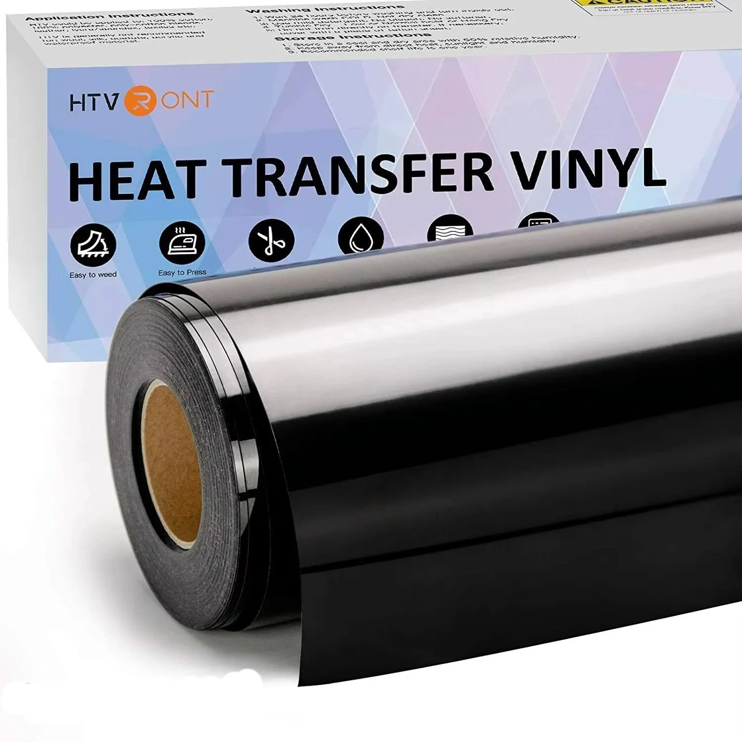 Cricut-kompatibel Plotter HTV Bügelfolie 30 cm x 30 m – 15 m Weiß + 15 m Schwarz PU Flexfolie für Textildruck – Bild 5