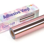 Cricut-kompatibel Plotter Folien Metallic Vinyl 30 x 300 cm – Permanente Klebefolie Rose Gold Spiegeloptik Rolle