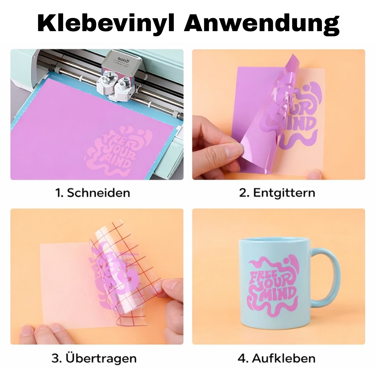 Cricut-kompatibel Plotter Folien Vinyl 30,5 x 30,5 cm – 40er Set Permanent Klebefolie mit 29 Farben – Bild 3