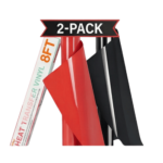 Cricut-kompatibel Plotter Folien HTV Bundle 30 cm – Rot & Schwarz Flexfolie Set (3,92 m gesamt)