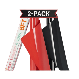 Cricut-kompatibel Plotter Folien HTV Bundle 30 cm – Rot & Schwarz Flexfolie Set (3,92 m gesamt)