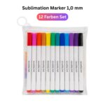 Cricut-kompatible Sublimation Marker 1,0 mm – 12 Farben Set für Plotter