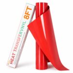 Cricut-kompatibel Plotter HTV Textilfolie Rot 30 × 240 cm – Bügelfolie Rolle für Textilien