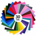 Silhouette-kompatible Permanent Vinyl Folien 30,5 x 30,5 cm – 30er Set Plotterfolien