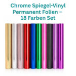 Cricut-kompatibel Plotter Spiegel-Vinyl Folien 30,5 × 30,5 cm – 18 Farben Metallic Set Permanent