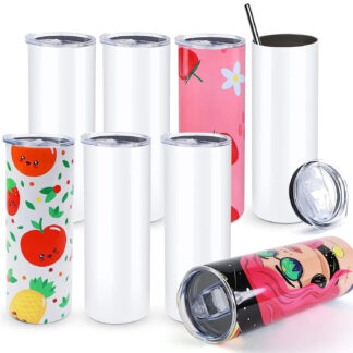 Cricut-kompatibel Sublimationsbecher 20 oz (ca. 590 ml) – Edelstahl Rohlinge im 8er, 12er oder 16er Set
