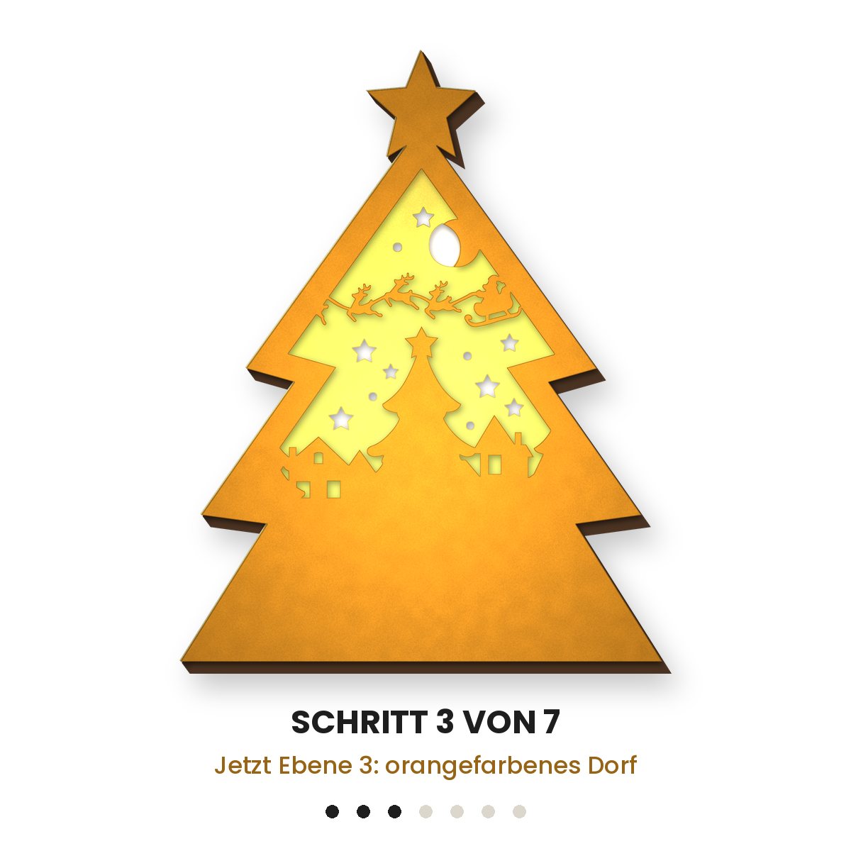 Weihnachtsbaum-Lichtbox – 3D Plotterdatei SVG für Cricut – Bild 4