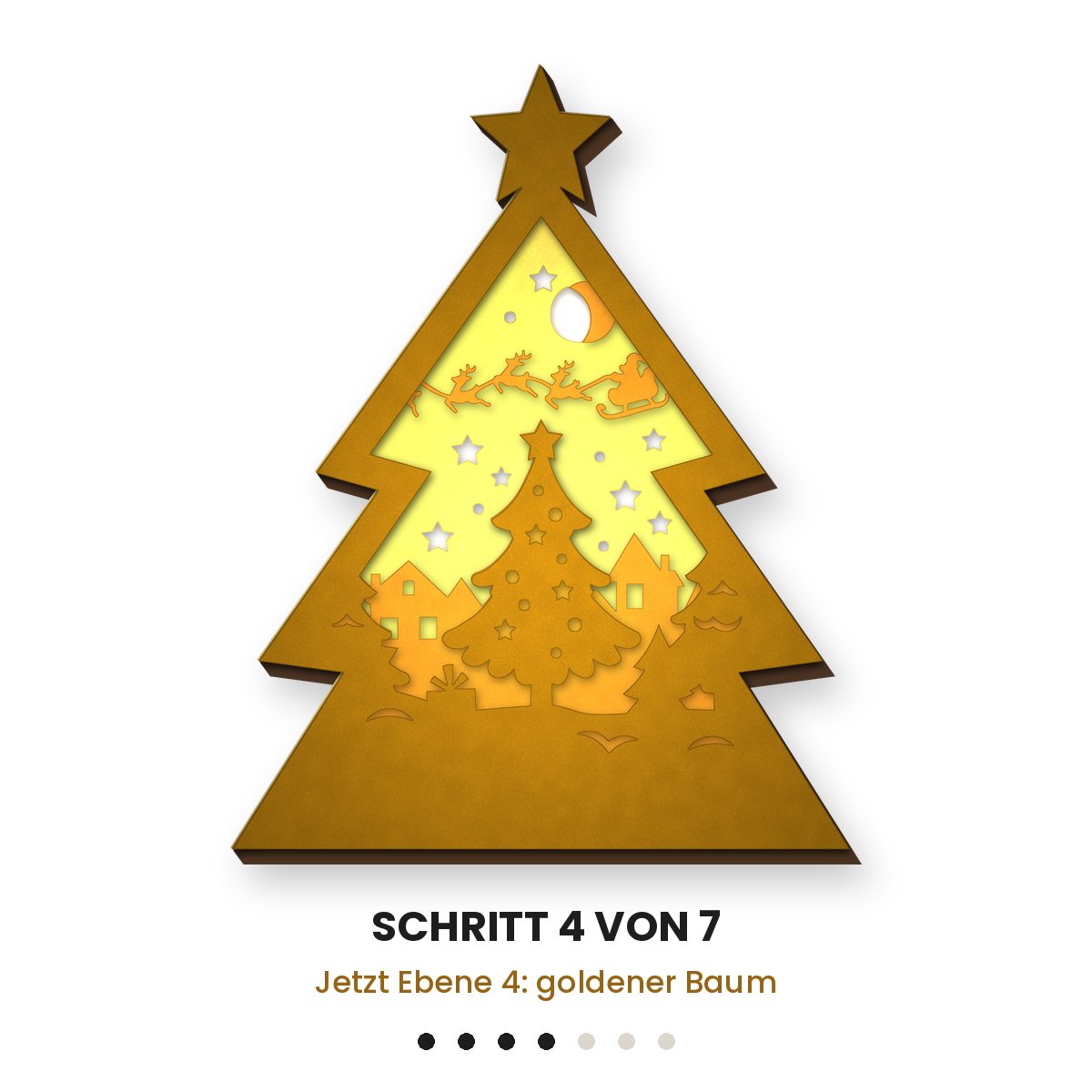 Weihnachtsbaum-Lichtbox – 3D Plotterdatei SVG für Cricut – Bild 5