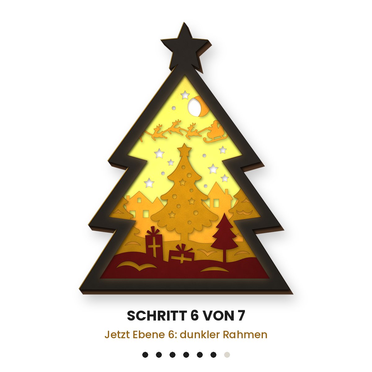 Weihnachtsbaum-Lichtbox – 3D Plotterdatei SVG für Cricut – Bild 7