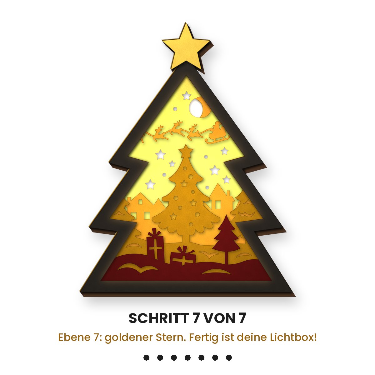 Weihnachtsbaum-Lichtbox – 3D Plotterdatei SVG für Cricut – Bild 8