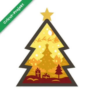 Weihnachtsbaum-Lichtbox – 3D Plotterdatei SVG für Cricut